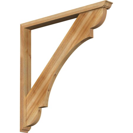 Olympic Traditional Rough Sawn Bracket W/ Offset Brace, Western Red Cedar, 4W X 42D X 42H